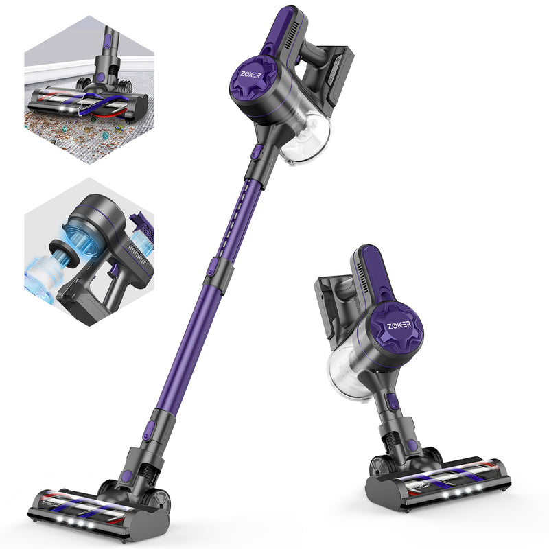 Cordless Vacuum Cleaner , ZOKER Stick Vacuum 4 in 1 Lightweight Handheld Vacuum