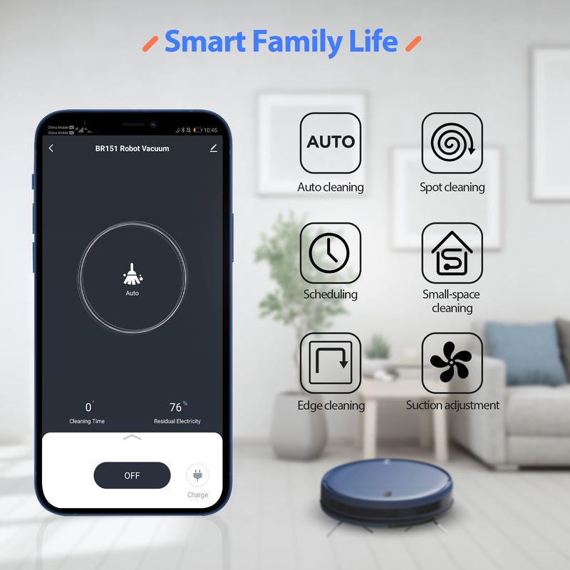 GTTVO Robot Vacuum , 2 in 1 Mopping Wifi Connected Robotic Vacuum Cleaner Combo