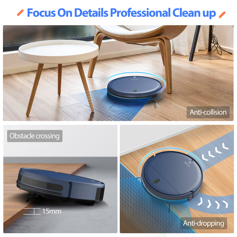 GTTVO Robot Vacuum , 2 in 1 Mopping Wifi Connected Robotic Vacuum Cleaner Combo